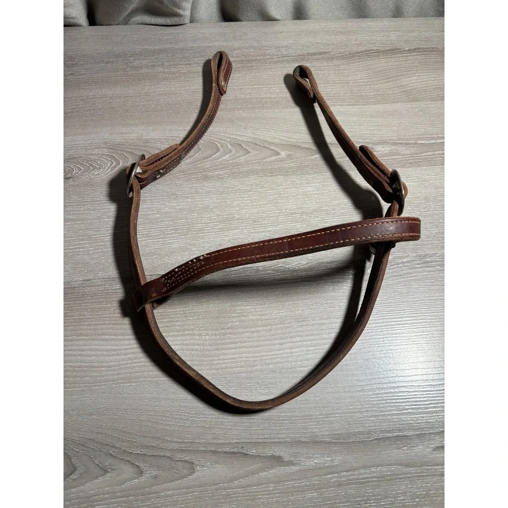 VTG Western Leather Browband Headstall PARTS ONLY Horse Tack Concho Buckle